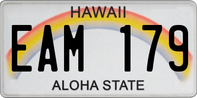 HI license plate EAM179