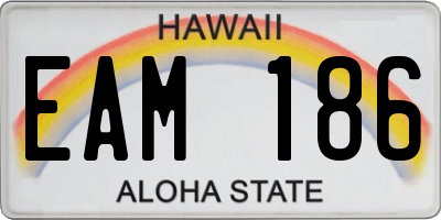 HI license plate EAM186