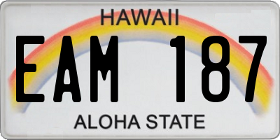 HI license plate EAM187
