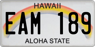 HI license plate EAM189