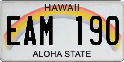 HI license plate EAM190