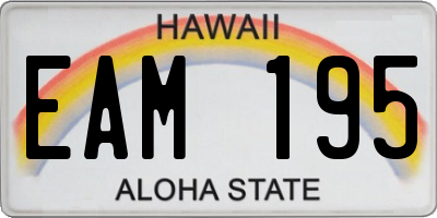 HI license plate EAM195