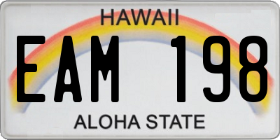 HI license plate EAM198