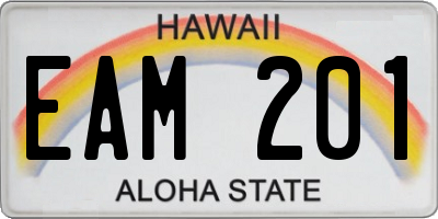 HI license plate EAM201