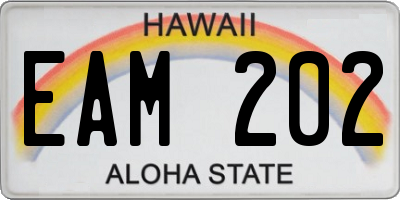 HI license plate EAM202