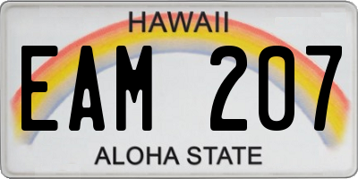 HI license plate EAM207