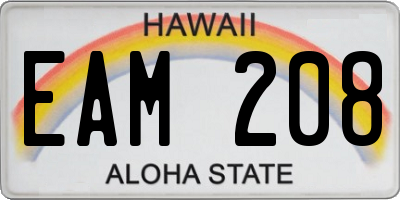 HI license plate EAM208