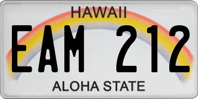 HI license plate EAM212