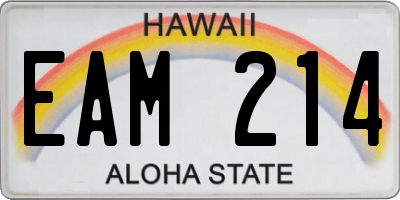 HI license plate EAM214