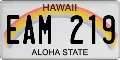 HI license plate EAM219