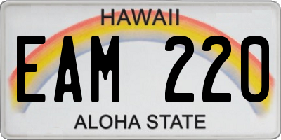 HI license plate EAM220