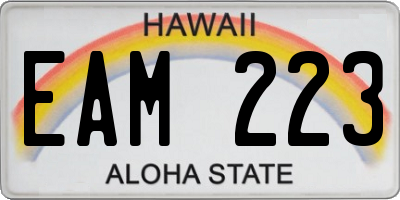 HI license plate EAM223