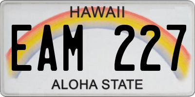 HI license plate EAM227