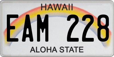 HI license plate EAM228