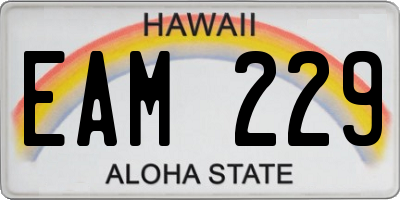 HI license plate EAM229