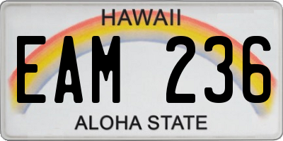 HI license plate EAM236