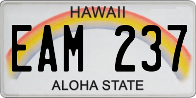 HI license plate EAM237