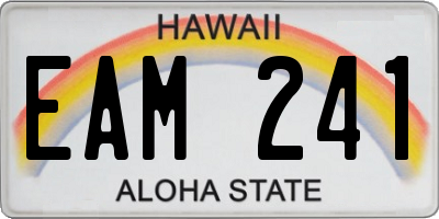 HI license plate EAM241