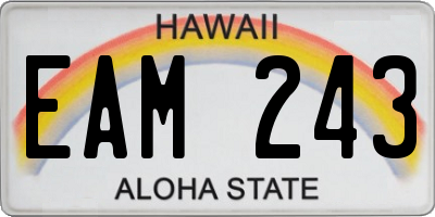 HI license plate EAM243