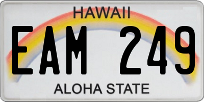 HI license plate EAM249