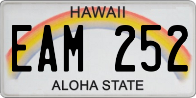 HI license plate EAM252