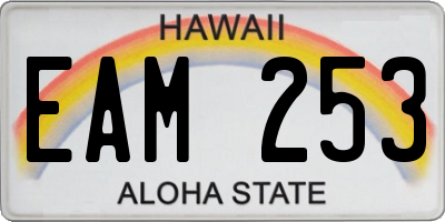 HI license plate EAM253