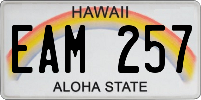 HI license plate EAM257
