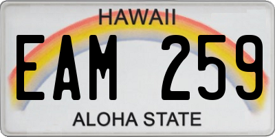 HI license plate EAM259