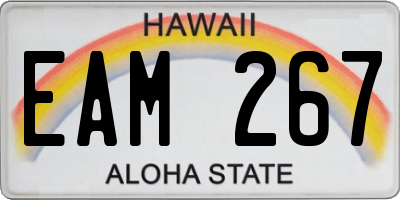 HI license plate EAM267