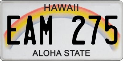 HI license plate EAM275