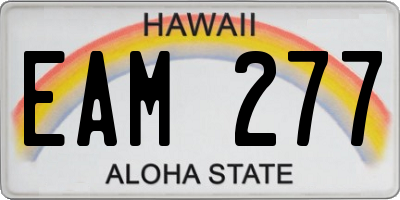 HI license plate EAM277