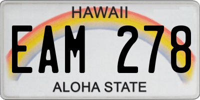 HI license plate EAM278
