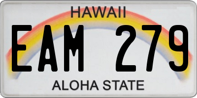 HI license plate EAM279