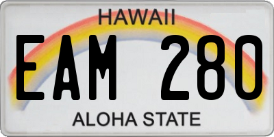 HI license plate EAM280