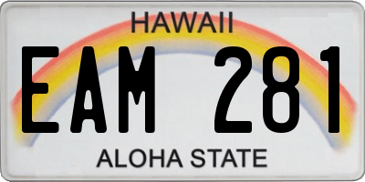 HI license plate EAM281