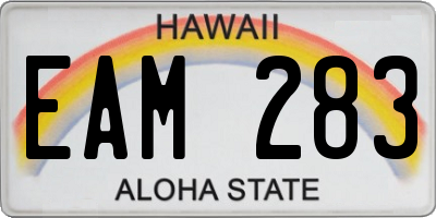 HI license plate EAM283