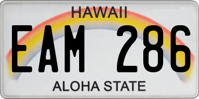 HI license plate EAM286
