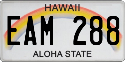 HI license plate EAM288