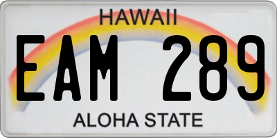 HI license plate EAM289