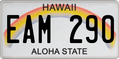 HI license plate EAM290
