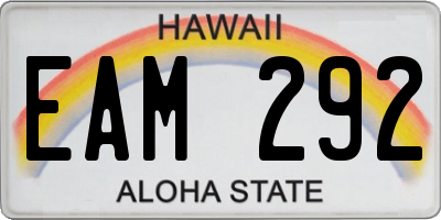 HI license plate EAM292