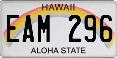 HI license plate EAM296