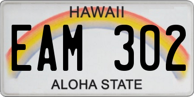 HI license plate EAM302