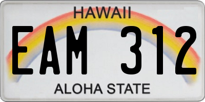 HI license plate EAM312