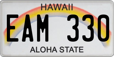 HI license plate EAM330