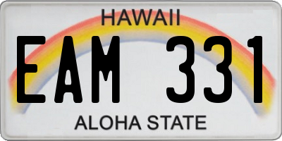 HI license plate EAM331