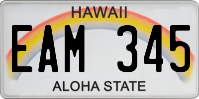 HI license plate EAM345