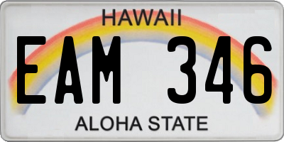 HI license plate EAM346