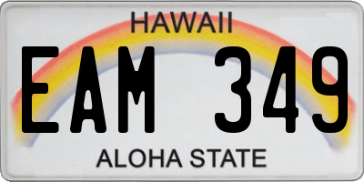 HI license plate EAM349