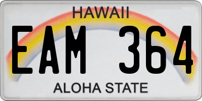 HI license plate EAM364